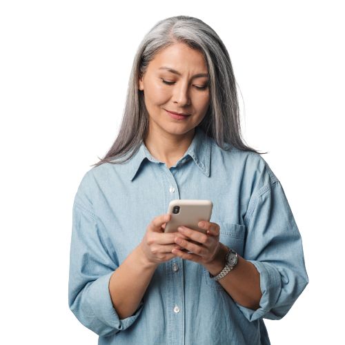 woman searching for insurance quotes on her phone